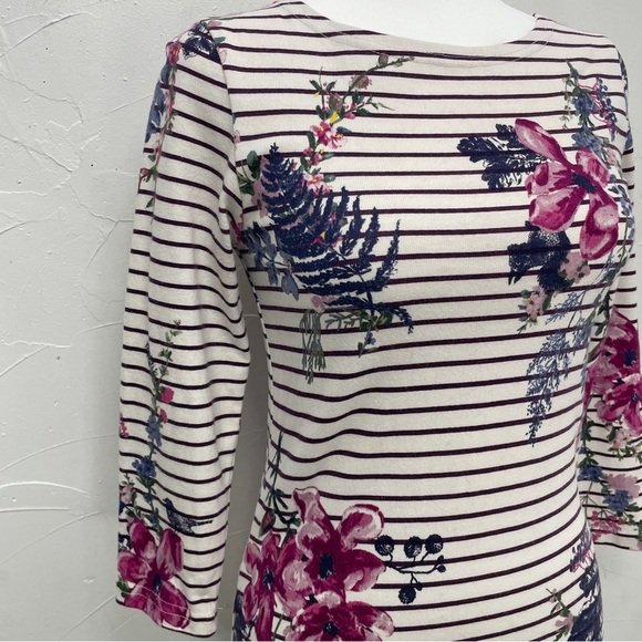 Joules Riviera Harvest Floral Plum Stripe Dress - Picture 8 of 16